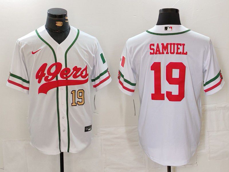 Men San Francisco 49ers 19 Samuel White Joint Name 2024 Nike Limited NFL Jersey style 2